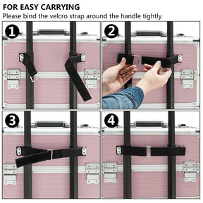Omysalon MCA401 4-in-1 Aluminum Lockable Rolling Makeup Cosmetic Organizer Train Case