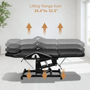 OmySalon ESB 72in Electric Height Remote Adjustable Facial Massage Bed w/Hydraulic Rotating Stool
