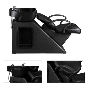 OmySalon BU1101 Salon Shampoo Backwash Chair Unit with Deep ABS Plastic Shampoo Bowl