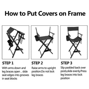 Omysalon 31in Director's Chair Folding Artist Makeup Chair