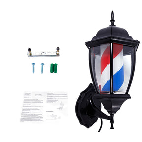OmySalon 20in Barber Pole Light Rotating Red White Blue LED Strips Barber Shop Light