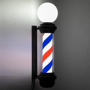 OmySalon 32in Barber Pole Light Rotating Red White Blue LED Strips