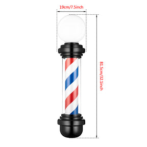 OmySalon 32in Barber Pole Light Rotating Red White Blue LED Strips