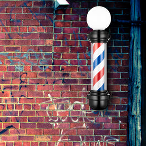 OmySalon 32in Barber Pole Light Rotating Red White Blue LED Strips