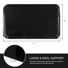 OmySalon Anti Fatigue Mat Salon Barber Mat for Hair Stylist 1/2in Thick Diamond Plate Pattern