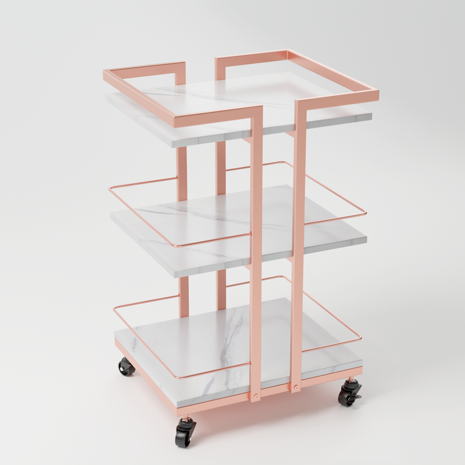 3-Tier Acrylic Rolling Cart