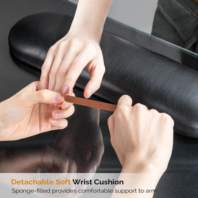 Omysalon Nail Manicure Table w/Glass Top & Wrist Rest