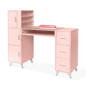 Omysalon MTD Nail Manicure Table w/Glass Top & Wrist Rest