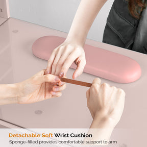 Omysalon MTD Nail Manicure Table w/Glass Top & Wrist Rest