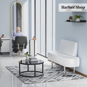 OmySalon WBWB Modern Reception Waiting Room Bench Chair with Backrest for Beauty Barber Salon SPA Office