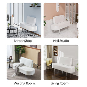 OmySalon WBWB Modern Reception Waiting Room Bench Chair with Backrest for Beauty Barber Salon SPA Office