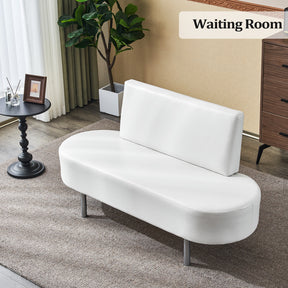 OmySalon WBWB Modern Reception Waiting Room Bench Chair with Backrest for Beauty Barber Salon SPA Office