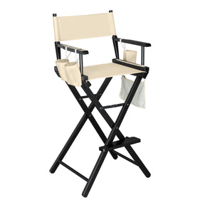 Omysalon 31in Director's Chair Folding Artist Makeup Chair Black/Apricot/Red