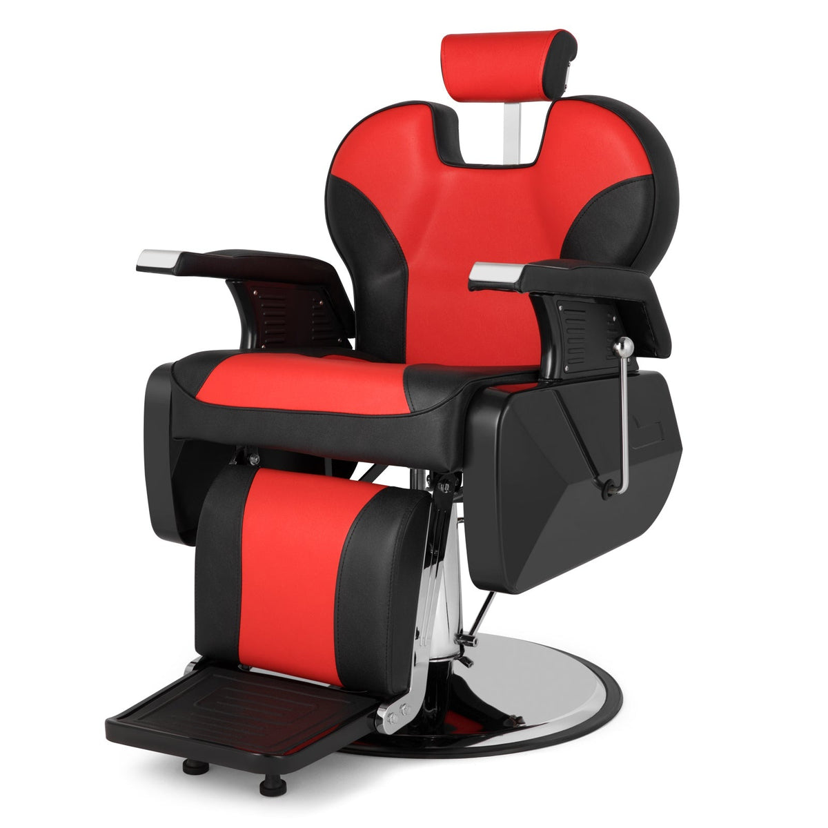 OmySalon BC1202 Classical Style Heavy Duty Hydraulic Reclining Barber Chair Black/Red/Black & Red/Brown