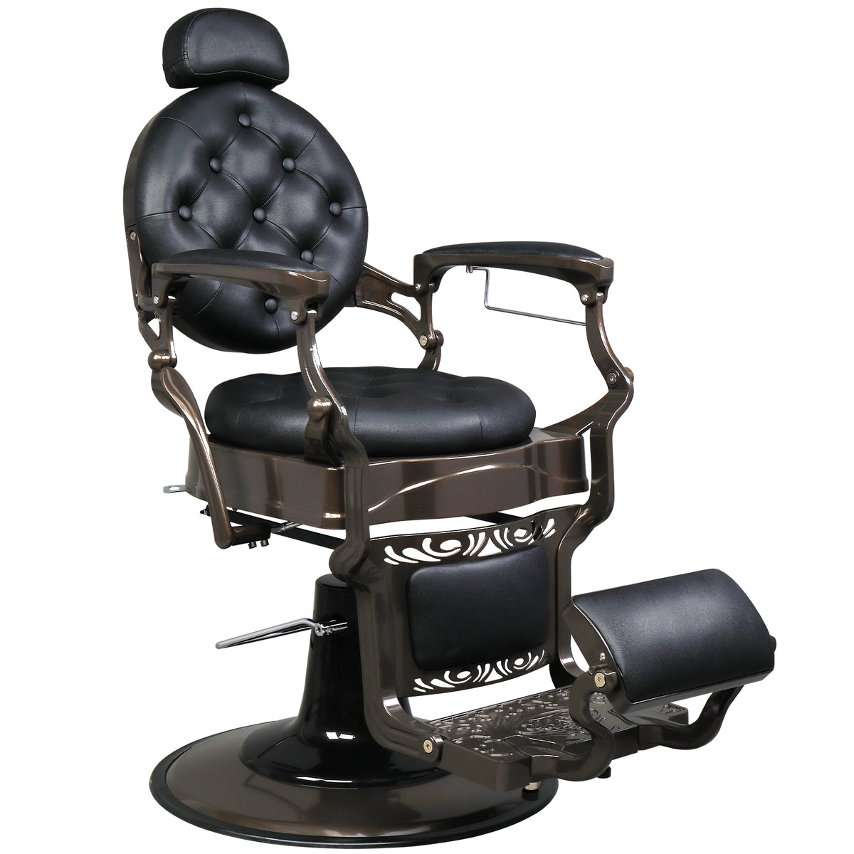 OmySalon BC1101 Vintage Style Heavy Duty Hydraulic Recline Barber Chair Black/Bronze/Golden/Red/Silver