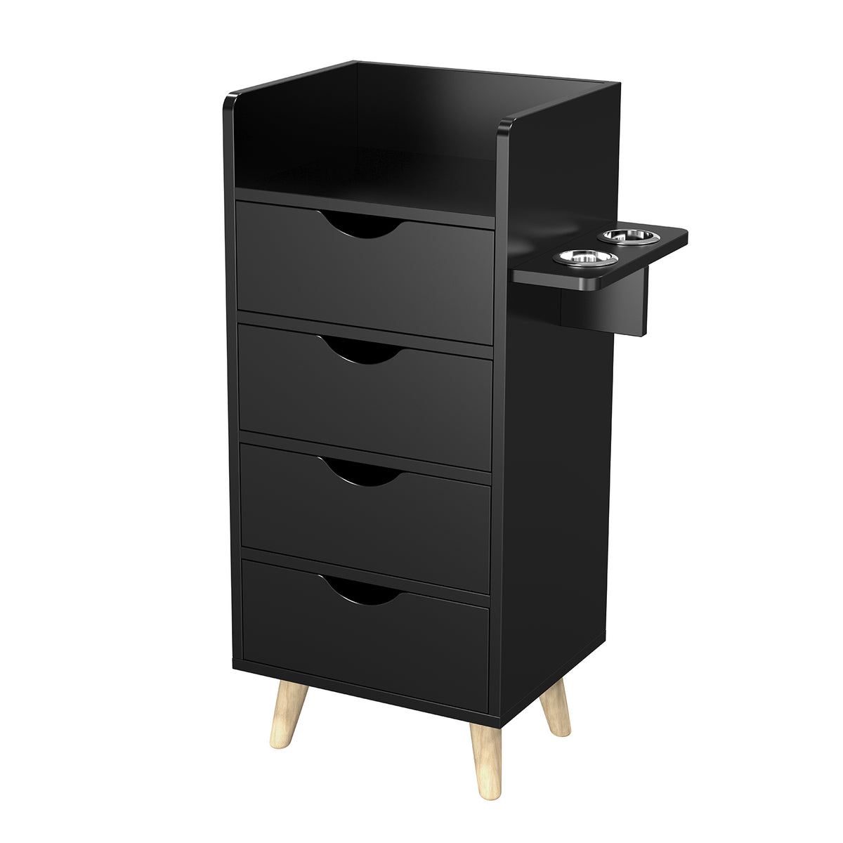 OmySalon HSC-16 4-Layer Salon Styling Storage Station w/4 Drawers 2 Hair Dryer Holders & Raised Table Legs