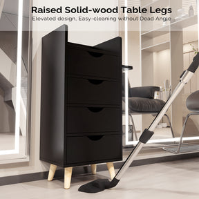 OmySalon HSC-16 4-Layer Salon Styling Storage Station w/4 Drawers 2 Hair Dryer Holders & Raised Table Legs