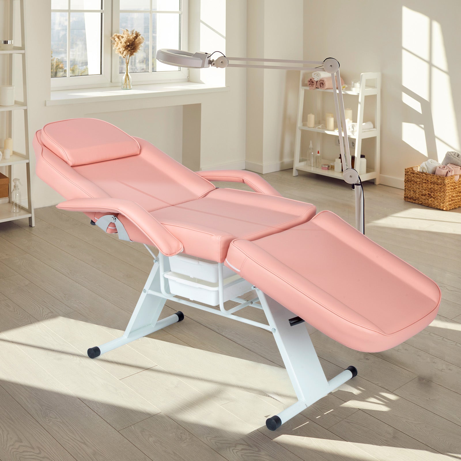 OmySalon 72in Adjustable Facial Massage Bed w/2 Beauty Baskets