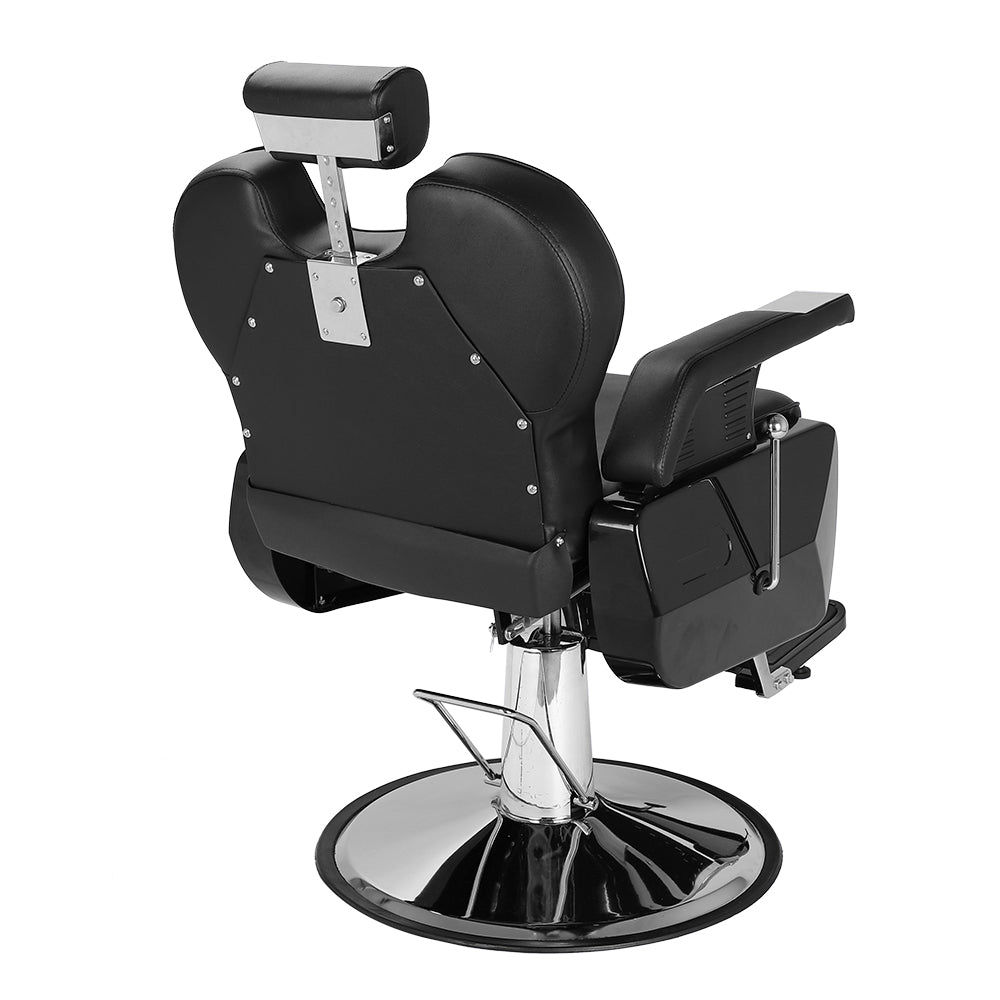 OmySalon BC1202 Classical Style Heavy Duty Hydraulic Reclining Barber Chair Black/Red/Black & Red/Brown