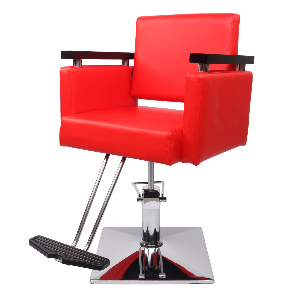 OmySalon SC05 Hydraulic 360-Degree Swivel Hair Stylist Salon Chair Black/White/Red