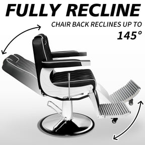 OmySalon Barber Chair Heavy Duty Hydraulic Recline Salon Chair