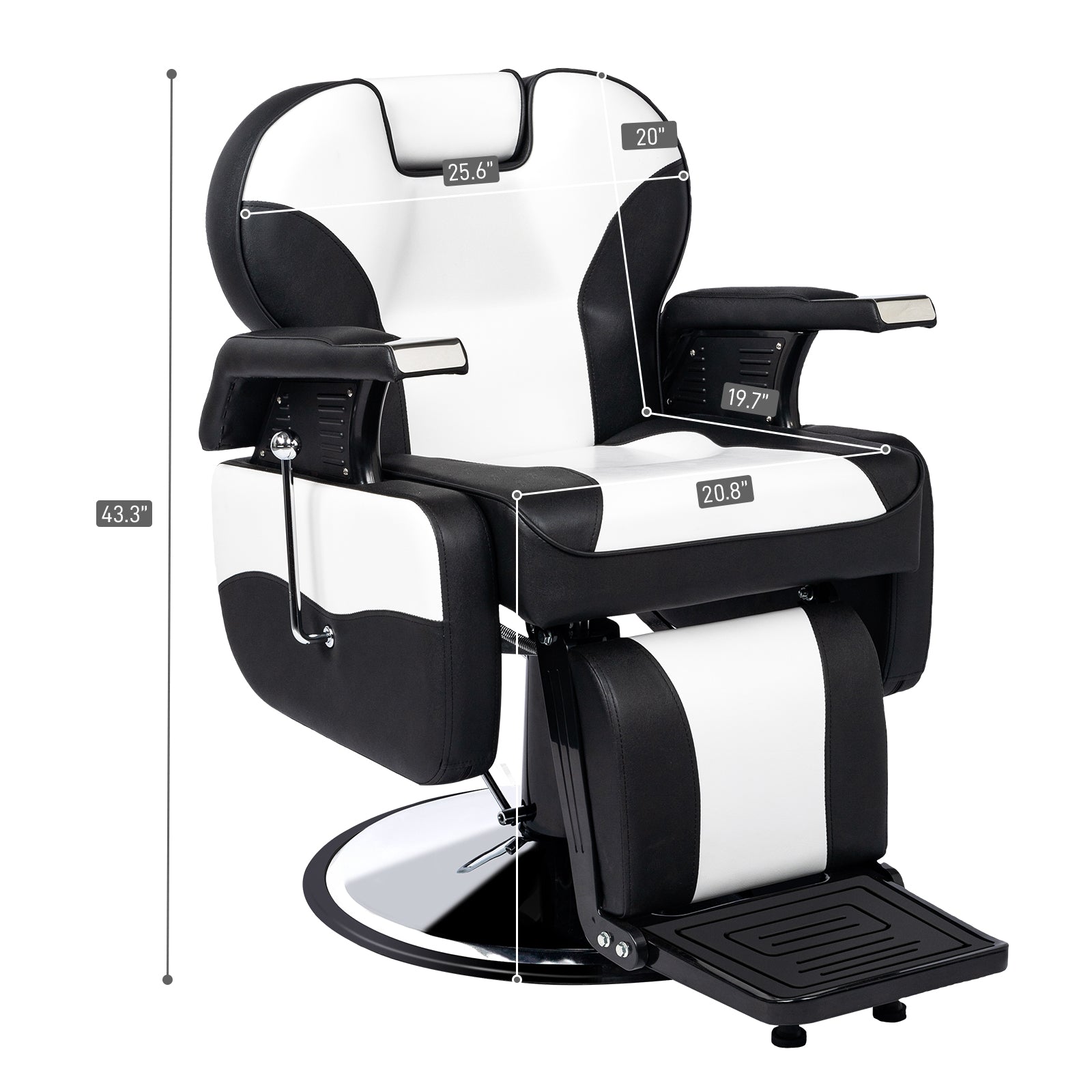 OmySalon BC1201 Classical Style Heavy Duty Hydraulic Reclining Barber Chair