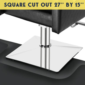 OmySalon 3' x 5' Circular Anti Fatigue Salon Mat for Square Base Styling Chair
