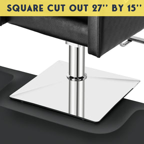 OmySalon 3' x 5' Anti Fatigue Mat Circular Salon Mat for Square Base Styling Chair 1/2'' Thick
